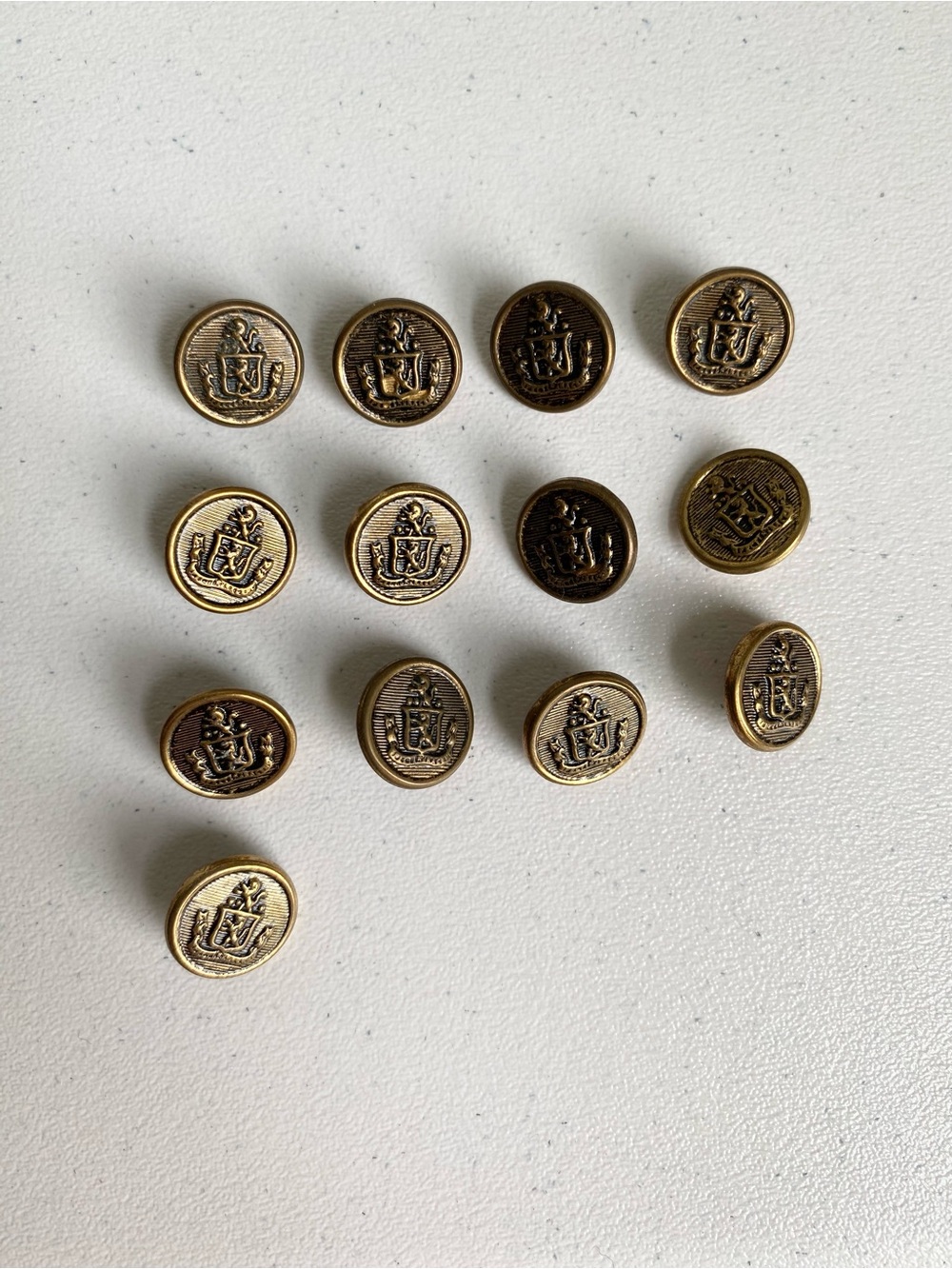 Vintage Coat of Arms Lions Crest Buttons